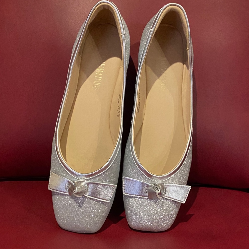Women's Silver Glitter Flats